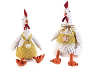 Plüsch Huhn m. Kleidung 28cm 2fach